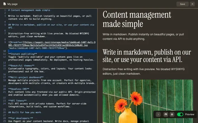 Write in light or dark mode